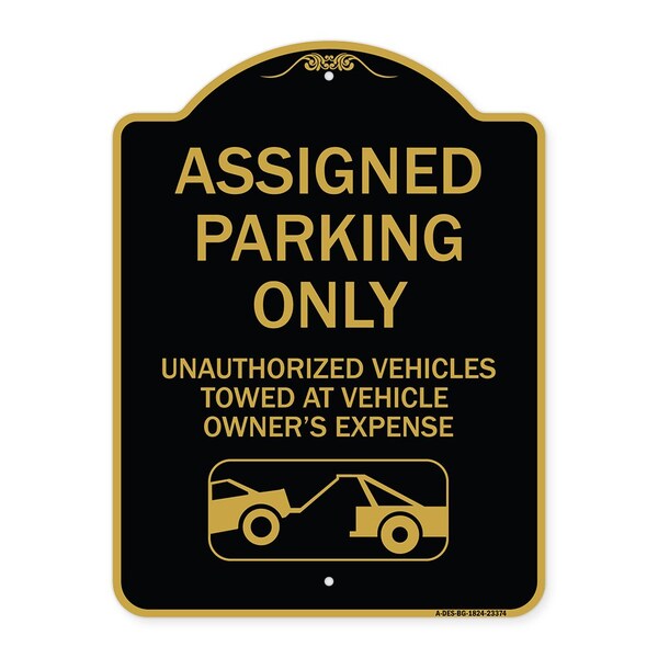 Parking Restriction Assigned Parking Unauthorized Vehicles Towed at Owner Expense, BG-1824-23374